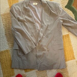 100% Silk R Label Gray Women’s Blazer